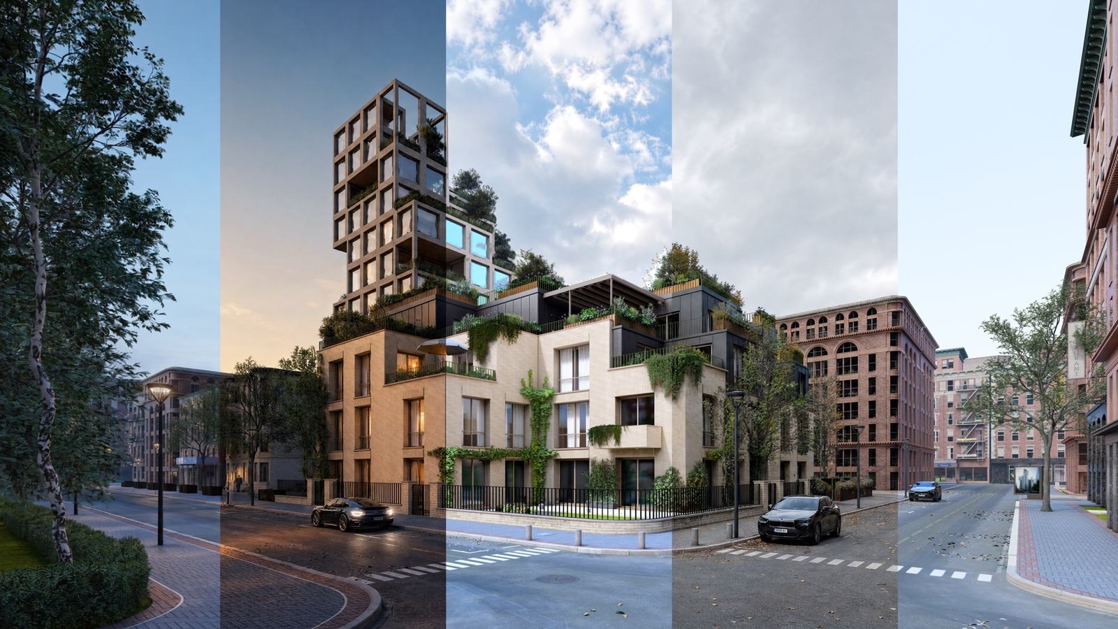 Esempi di miglioramenti AI su render architettonici Lumion
