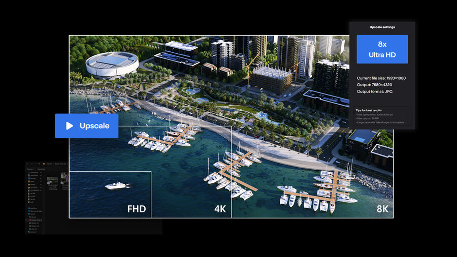 AI Upscaler in Lumion Cloud